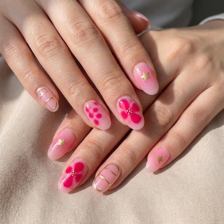Pink Bloom Aura Press-On Nails