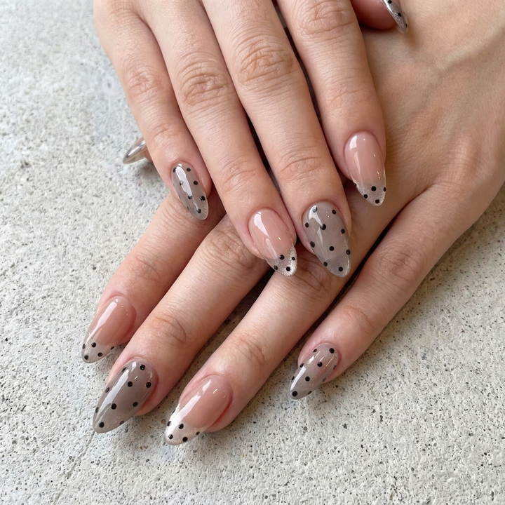 Silver Polka Dot Press-On Nails