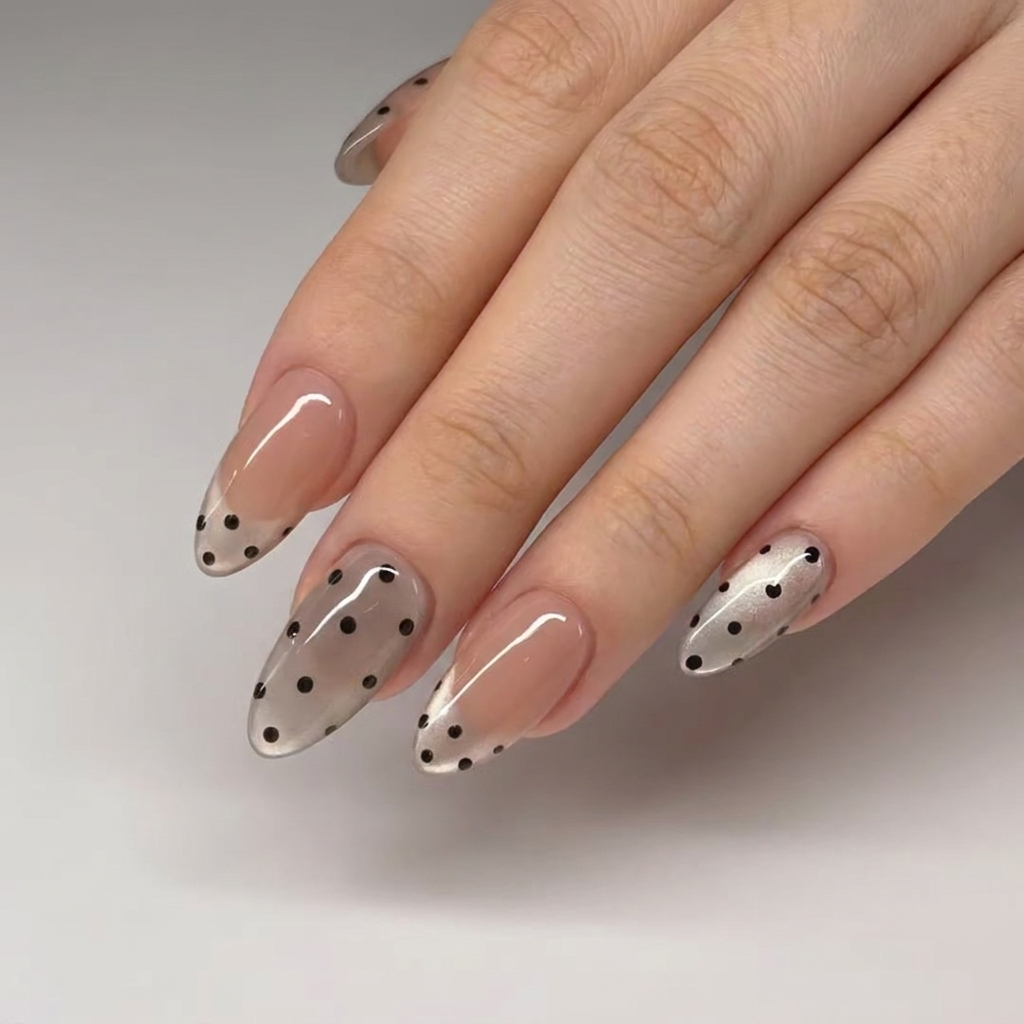 Silver Polka Dot Press-On Nails