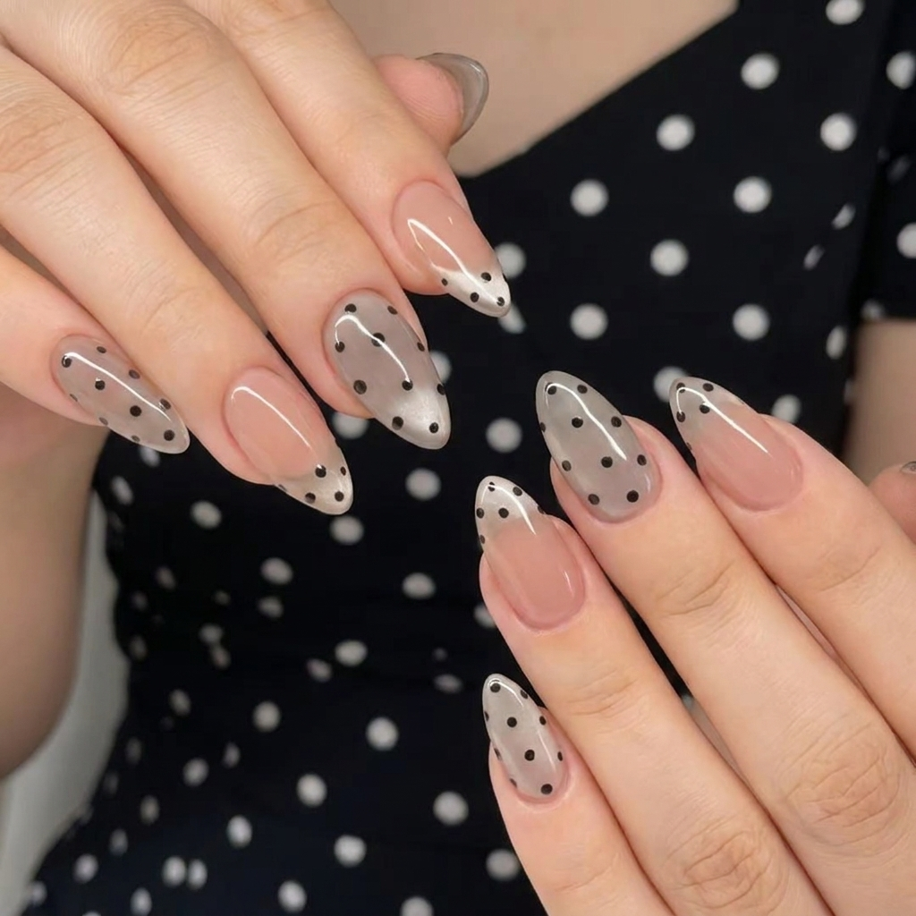 Silver Polka Dot Press-On Nails