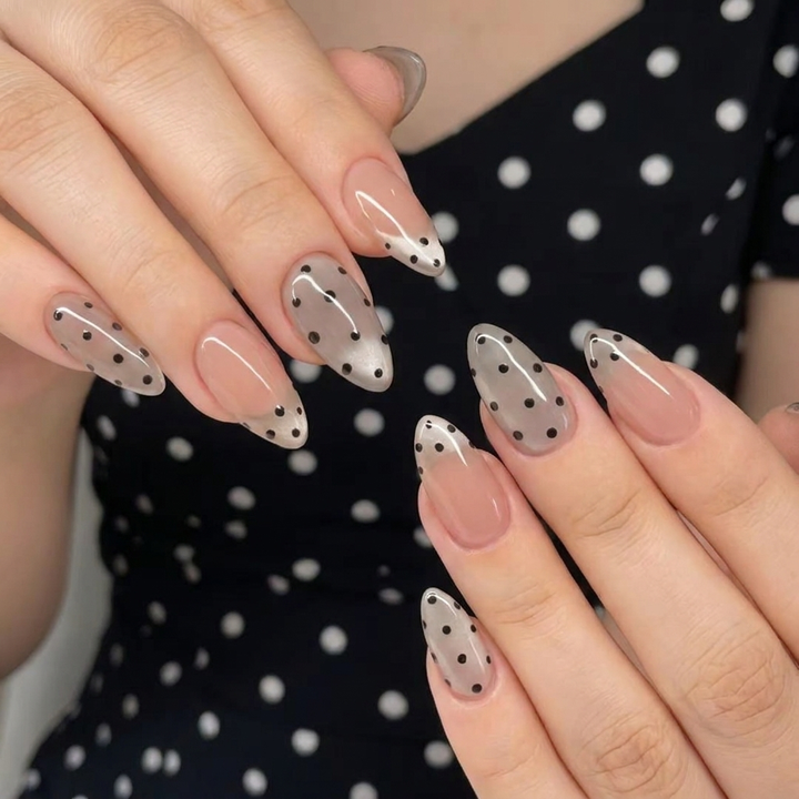 Silver Polka Dot Press-On Nails