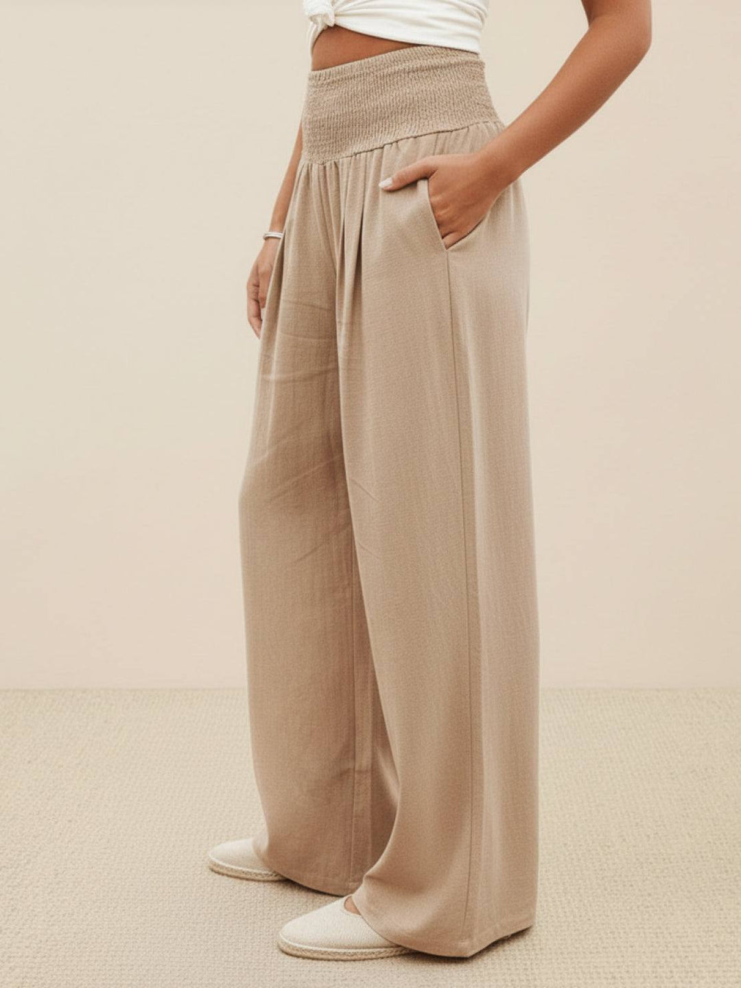 Dune Smocked Wide Leg Pants