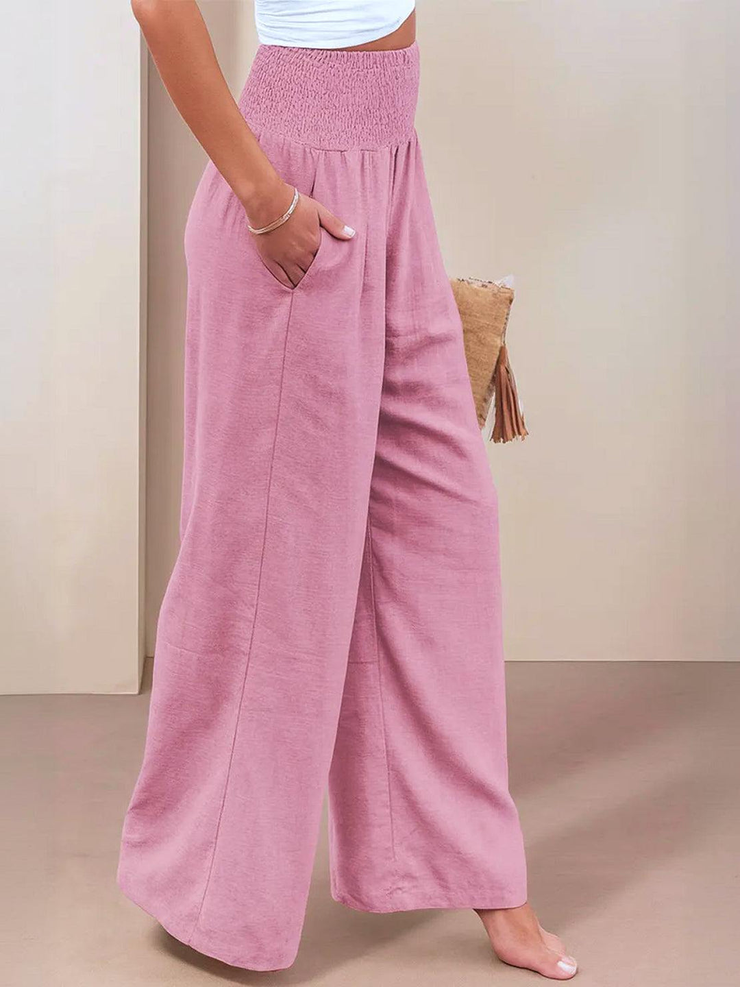 Dune Smocked Wide Leg Pants