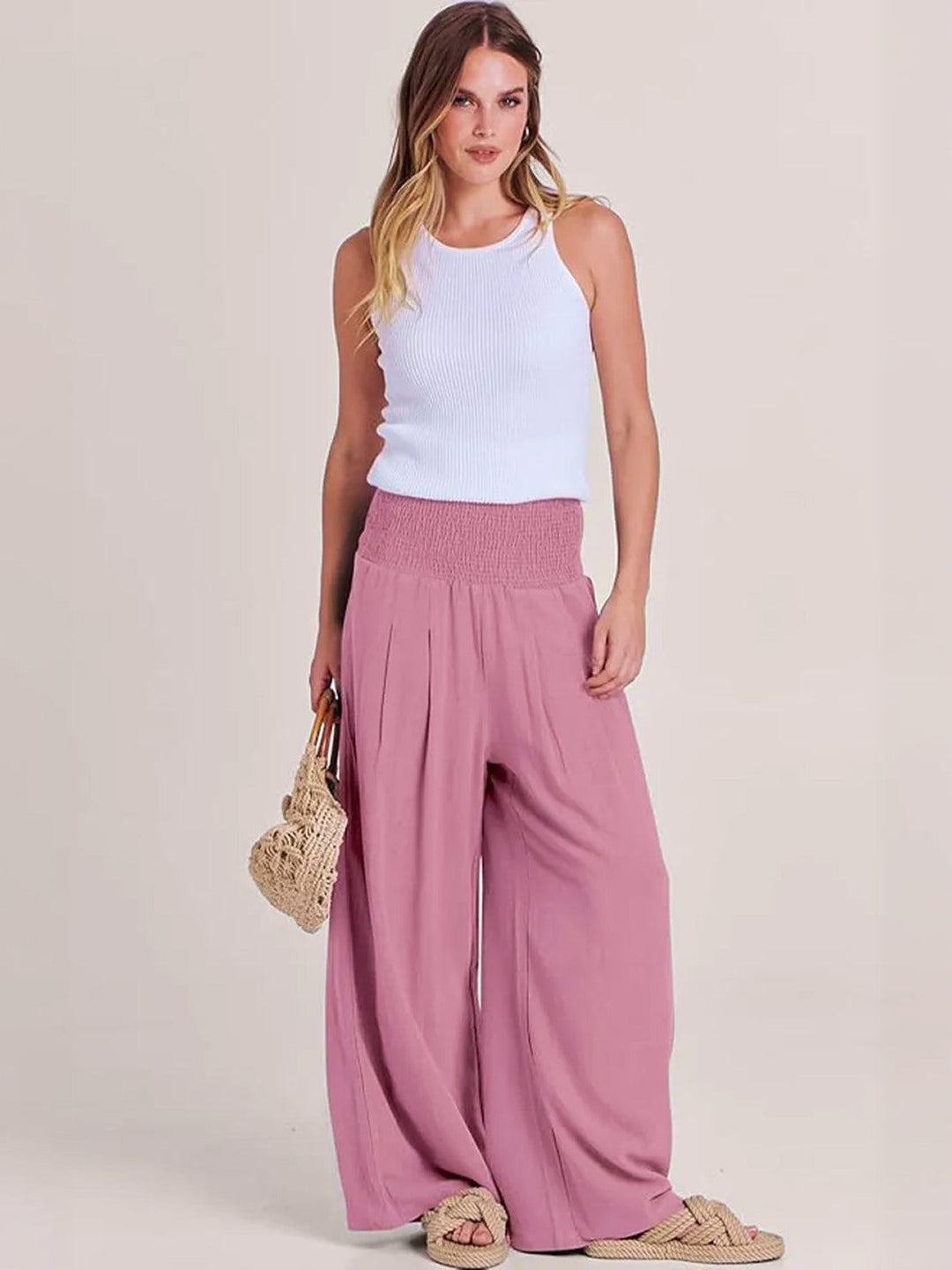 Dune Smocked Wide Leg Pants
