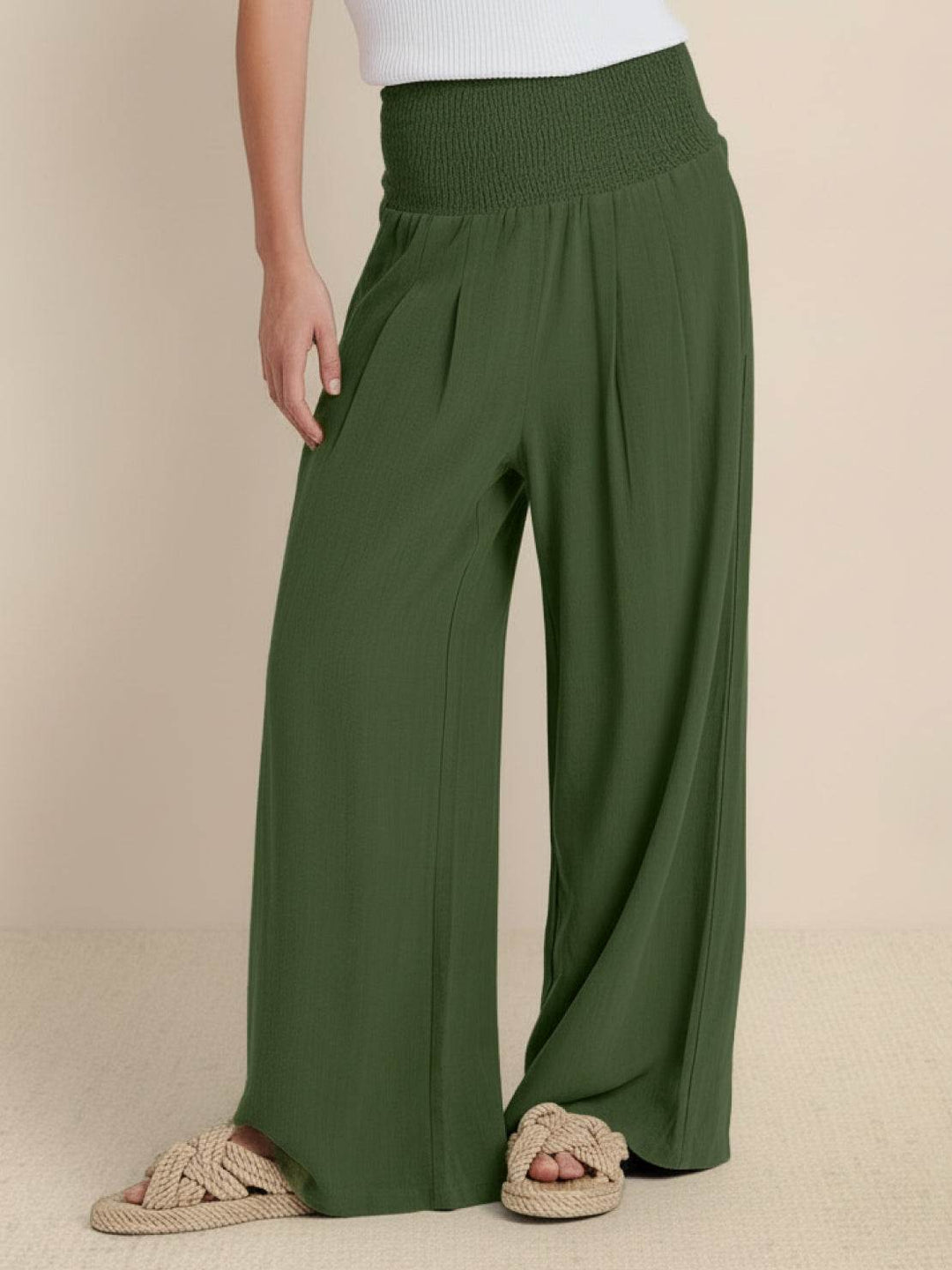 Dune Smocked Wide Leg Pants