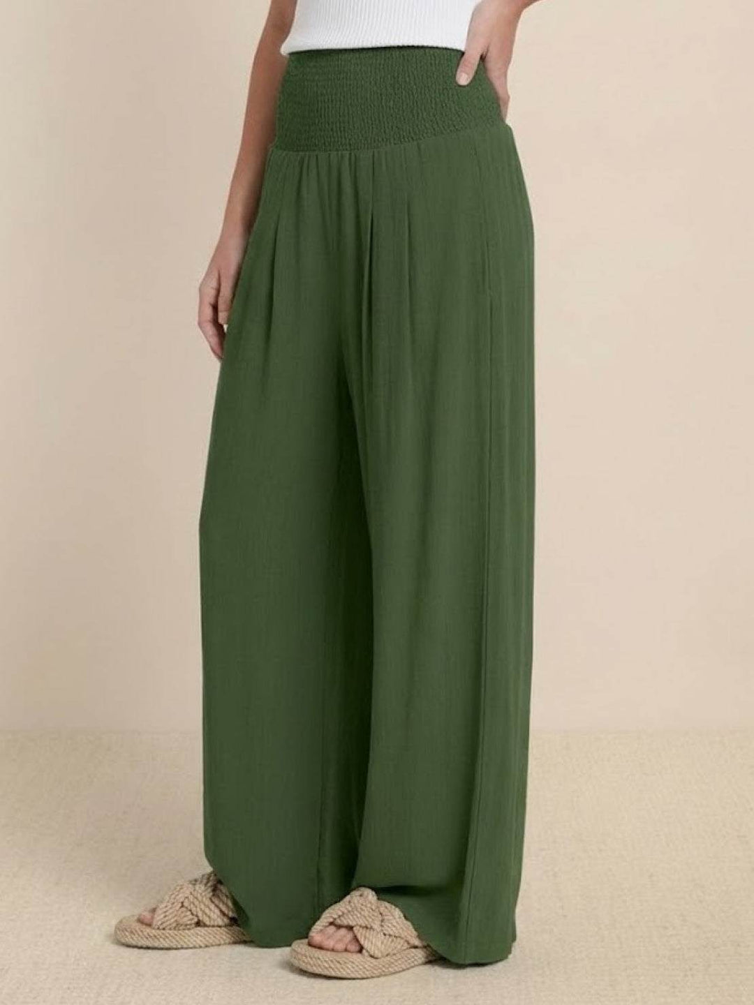 Dune Smocked Wide Leg Pants