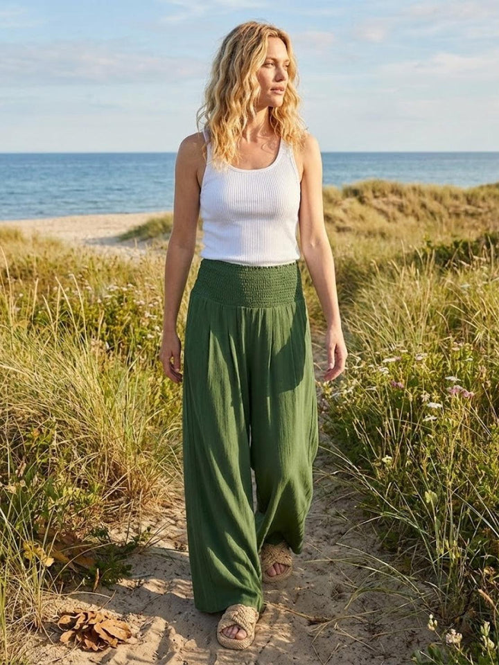 Dune Smocked Wide Leg Pants