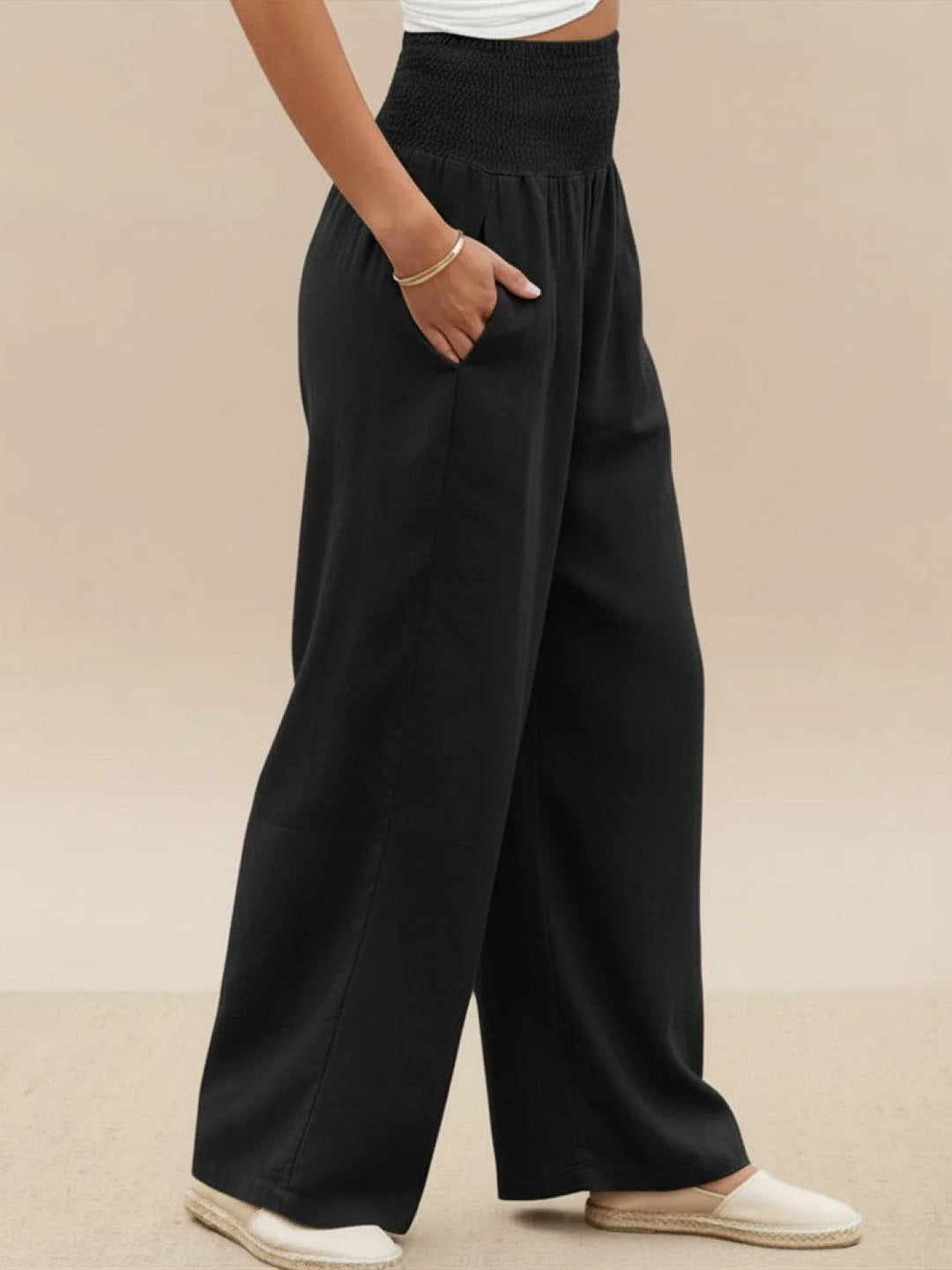 Dune Smocked Wide Leg Pants