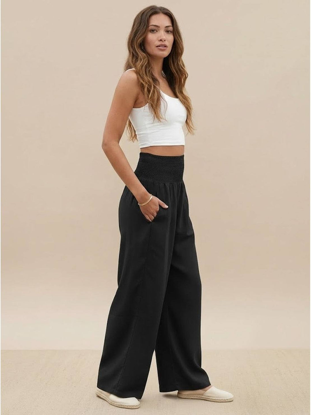 Dune Smocked Wide Leg Pants