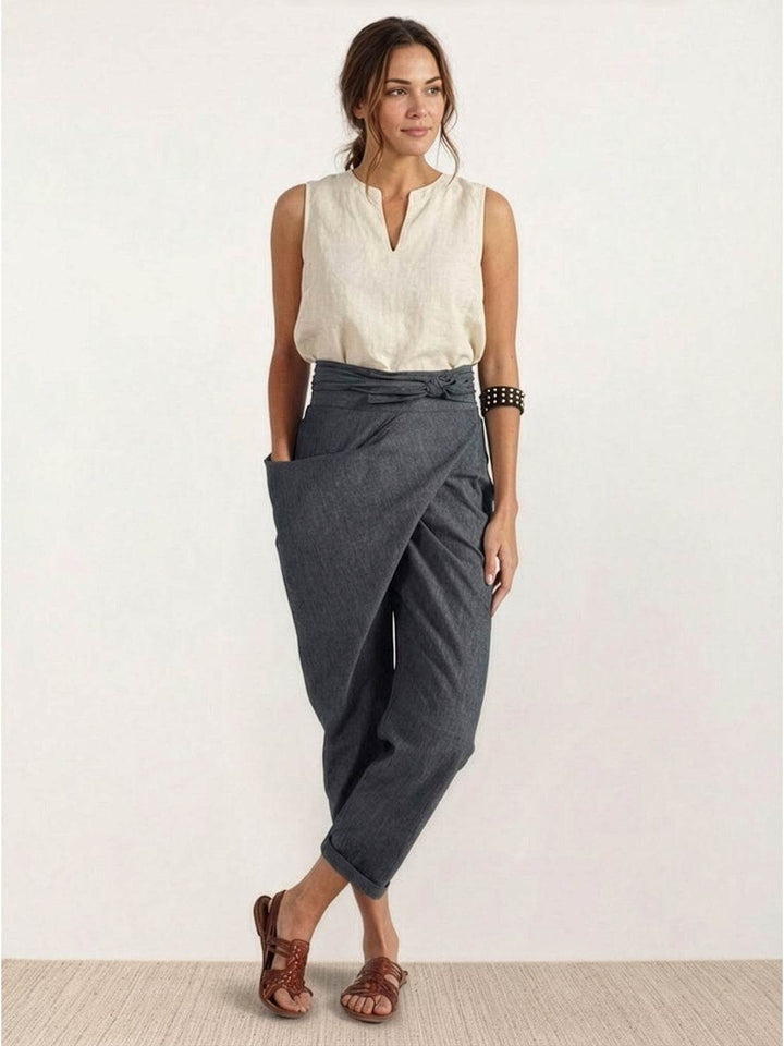 Atlas Wrap Waist Tapered Pants