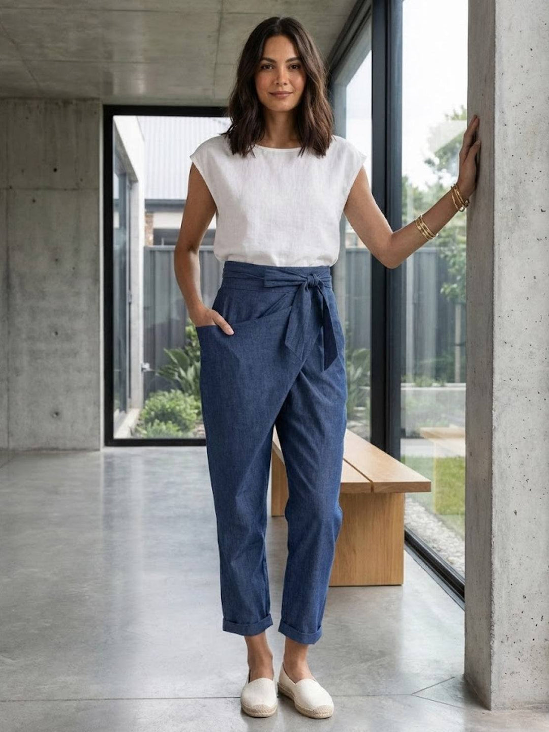 Atlas Wrap Waist Tapered Pants