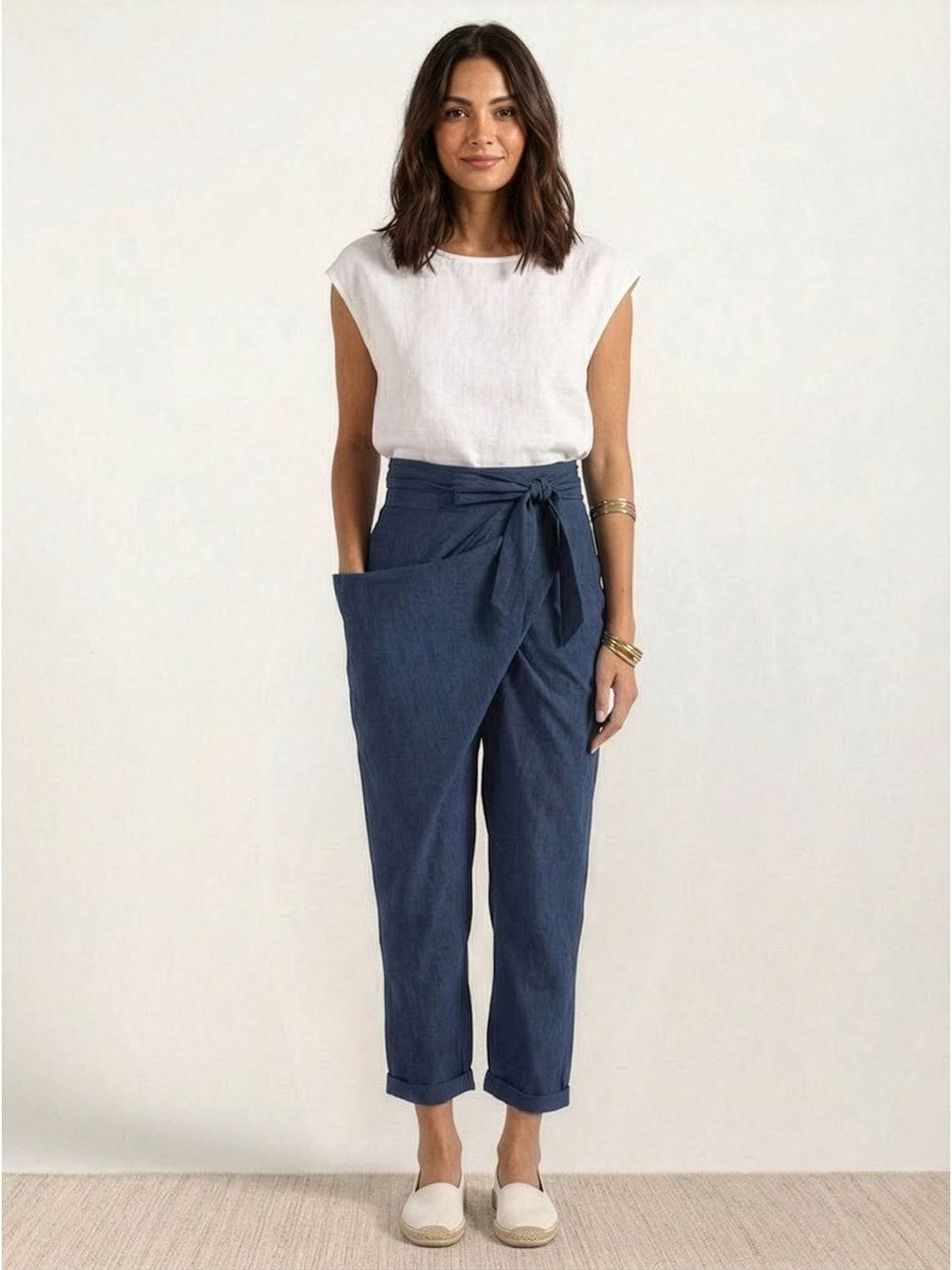 Atlas Wrap Waist Tapered Pants