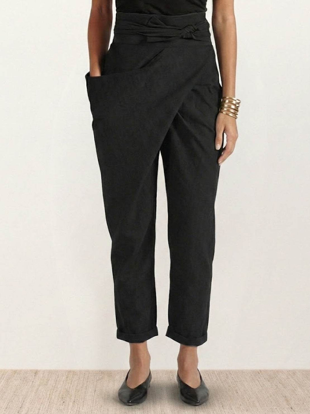 Atlas Wrap Waist Tapered Pants