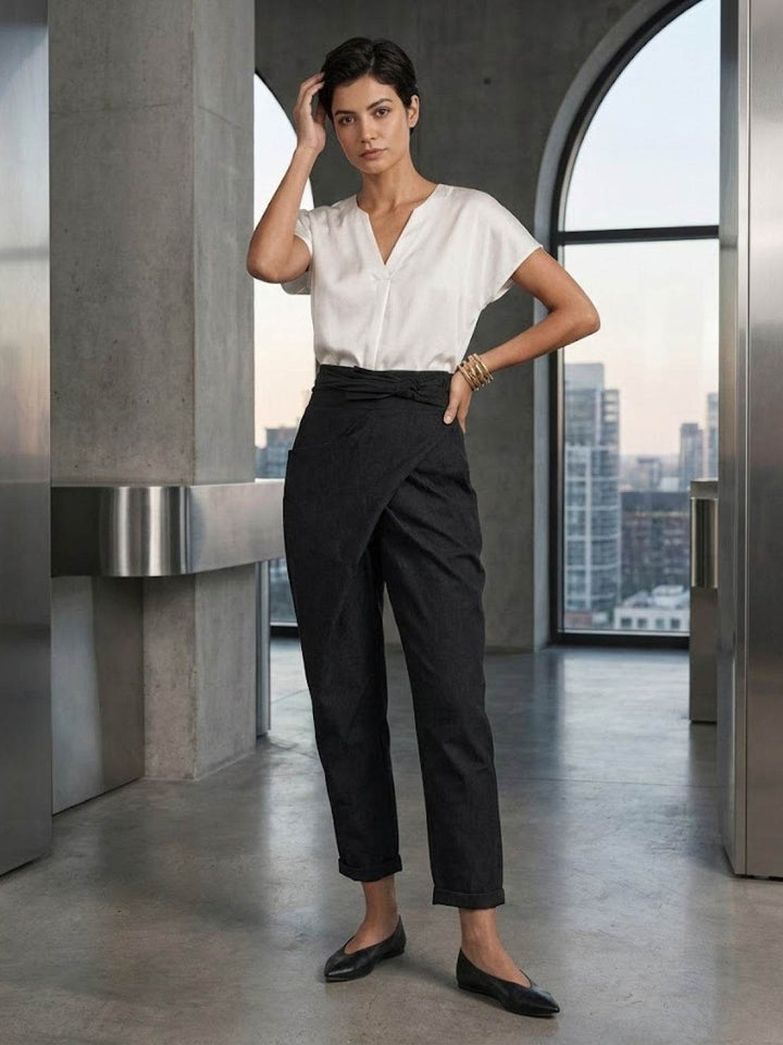 Atlas Wrap Waist Tapered Pants