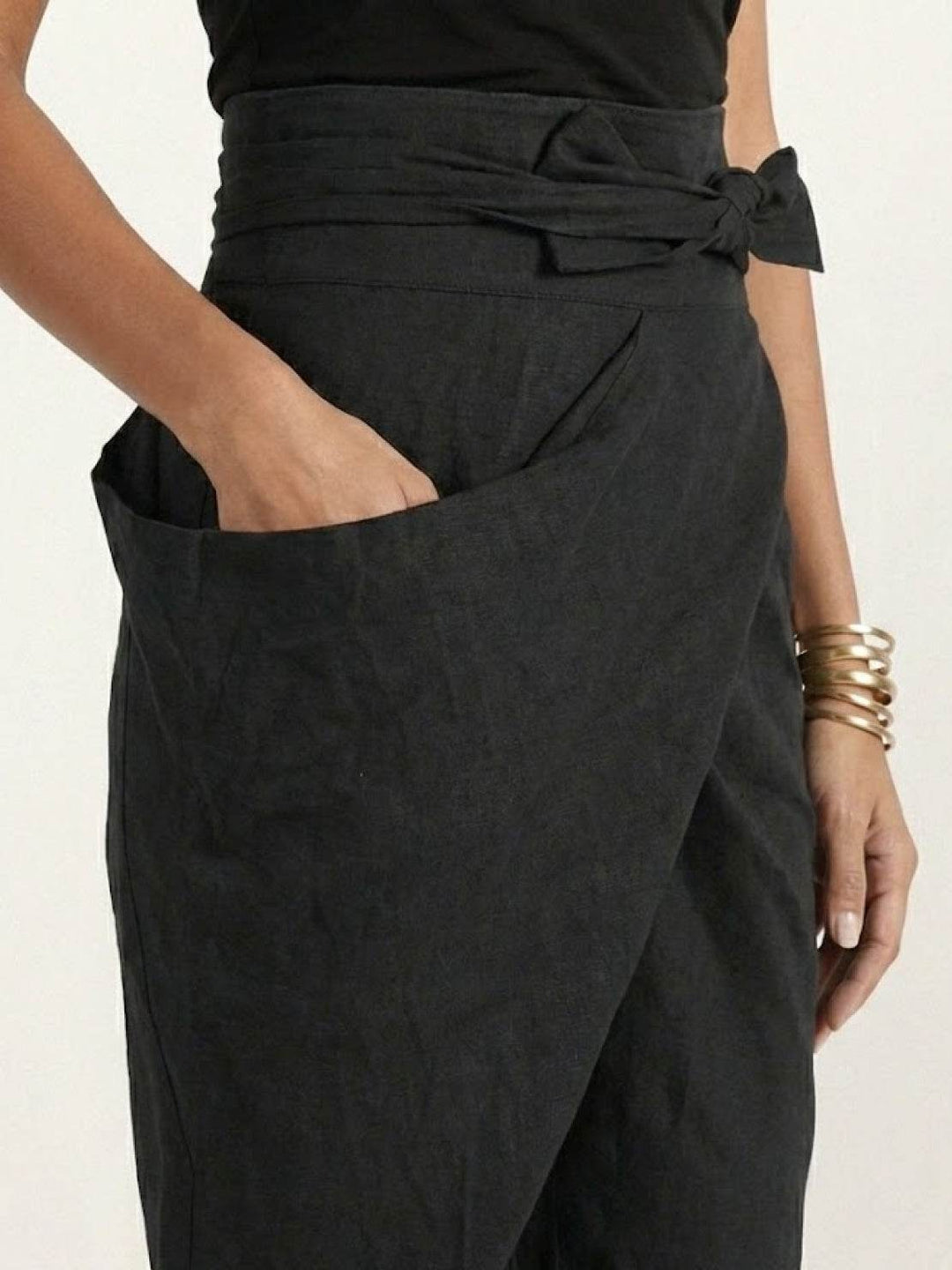 Atlas Wrap Waist Tapered Pants