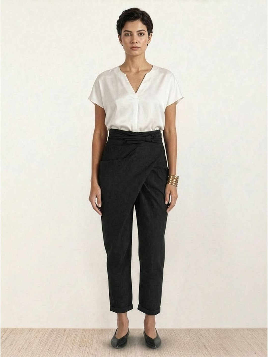 Atlas Wrap Waist Tapered Pants