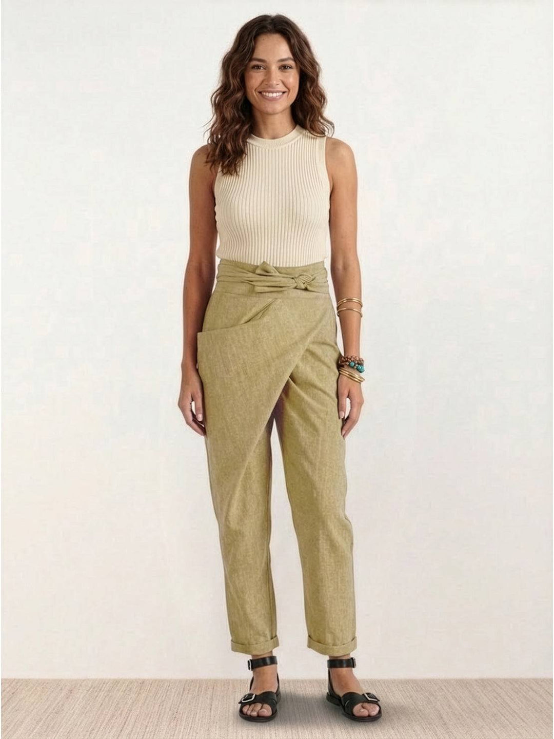 Atlas Wrap Waist Tapered Pants