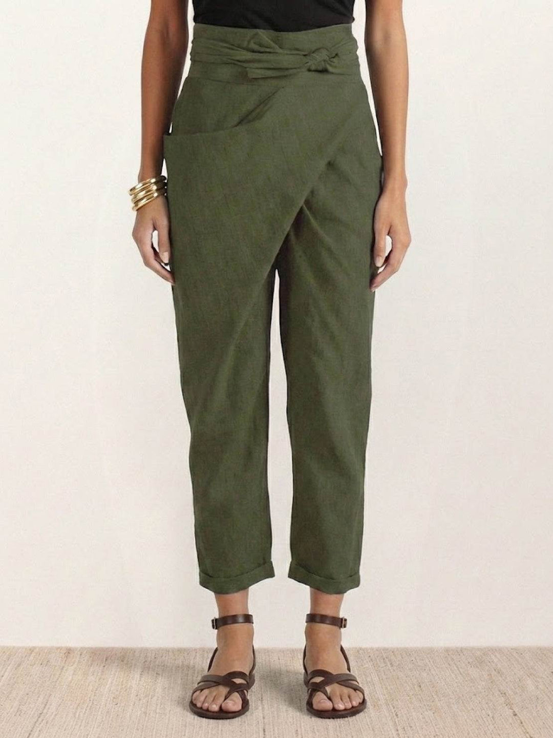 Atlas Wrap Waist Tapered Pants