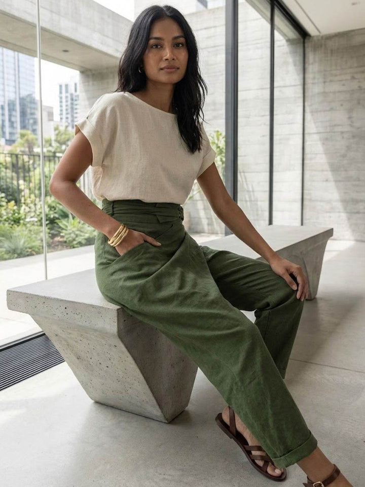 Atlas Wrap Waist Tapered Pants