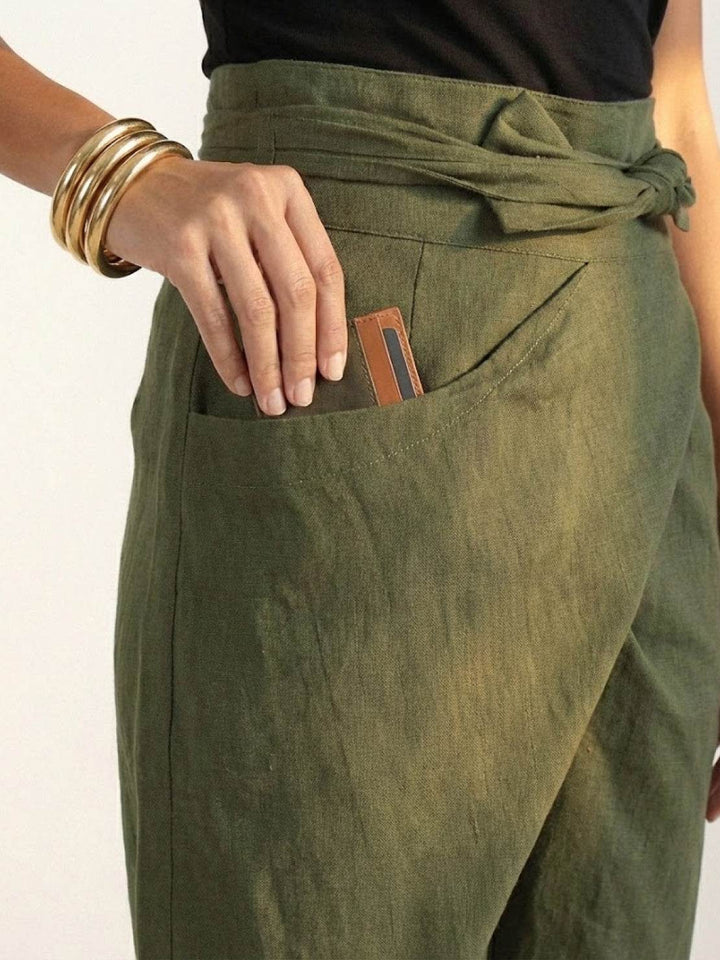 Atlas Wrap Waist Tapered Pants