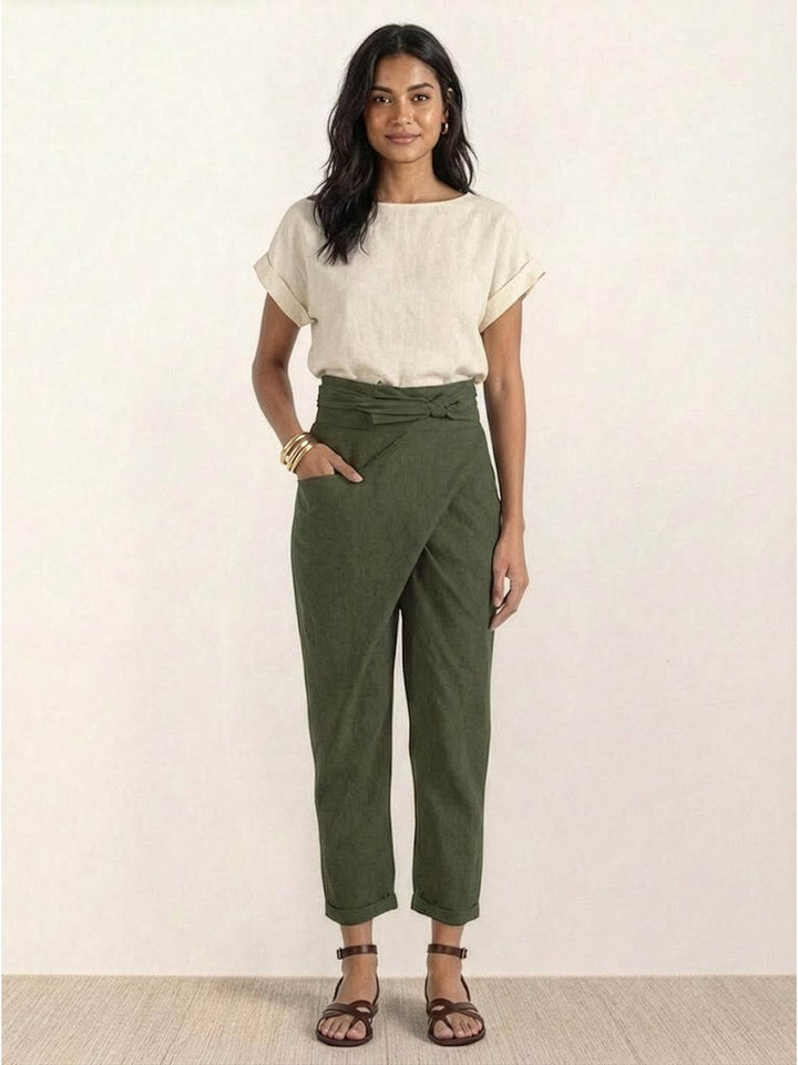 Atlas Wrap Waist Tapered Pants