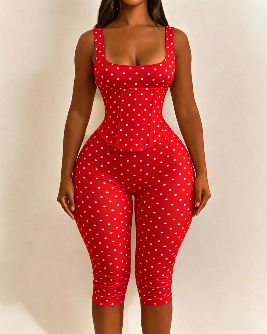 Layla Polka Dot Sculpting Jumpsuit