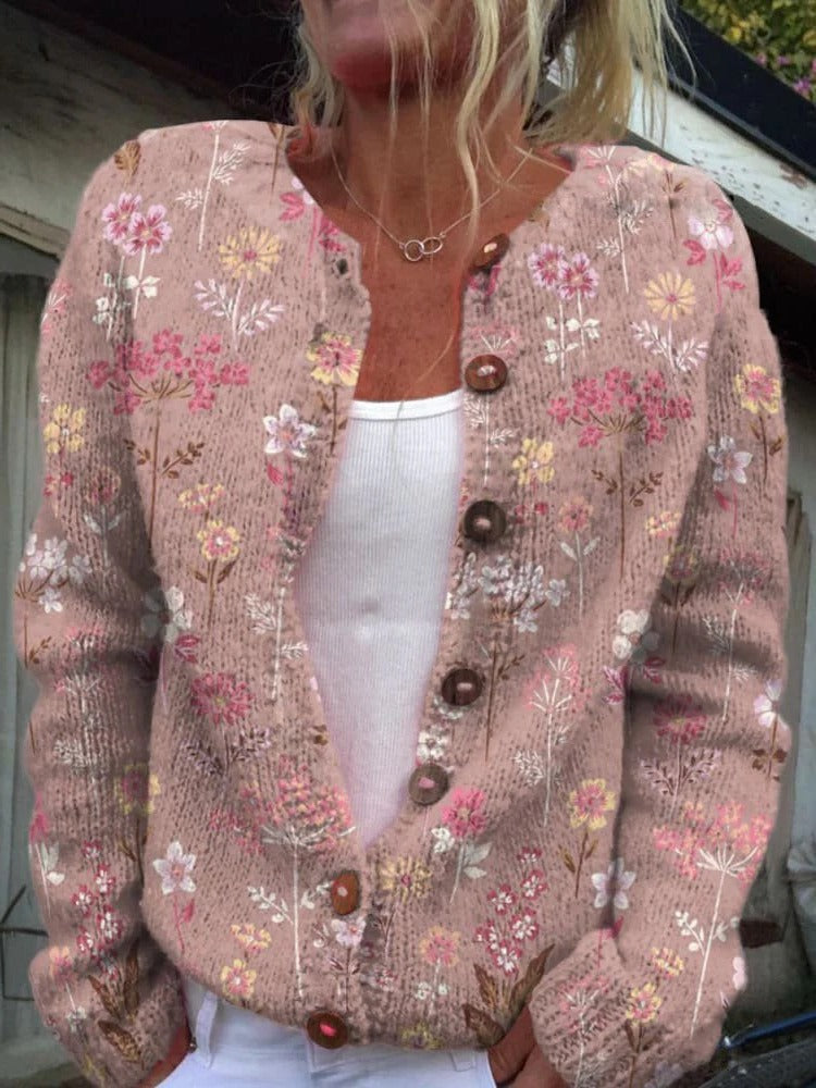 Fawn Floral Print Cardigan