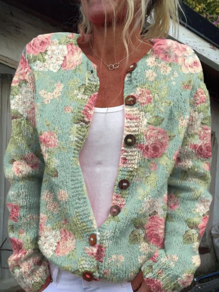 Fawn Floral Print Cardigan