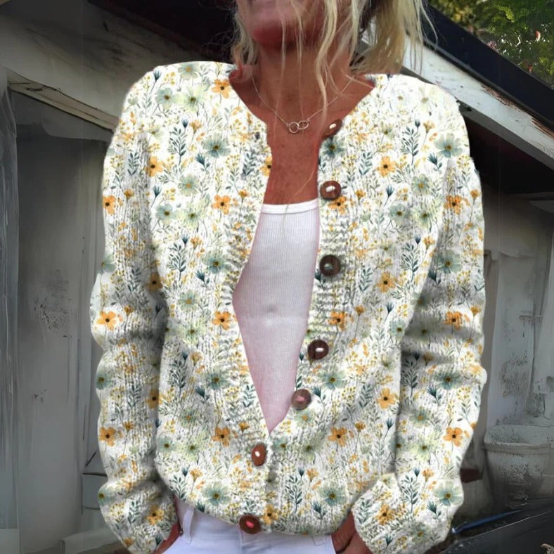 Fawn Floral Print Cardigan