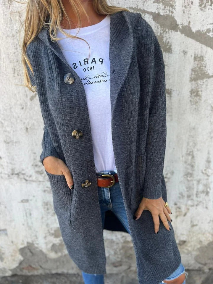 Delia Longline Button Cardigan
