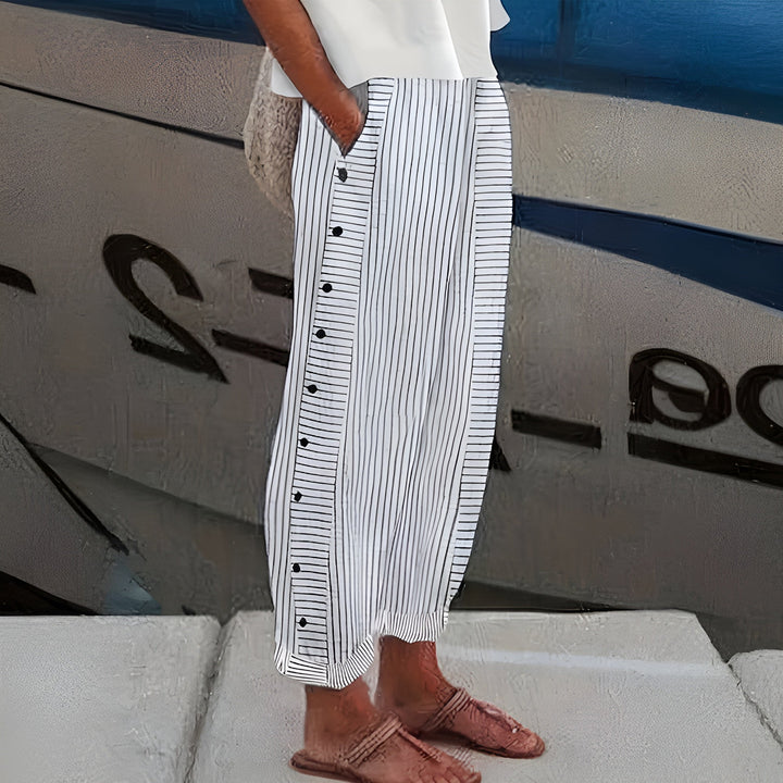 Barbara Striped Linen Pants