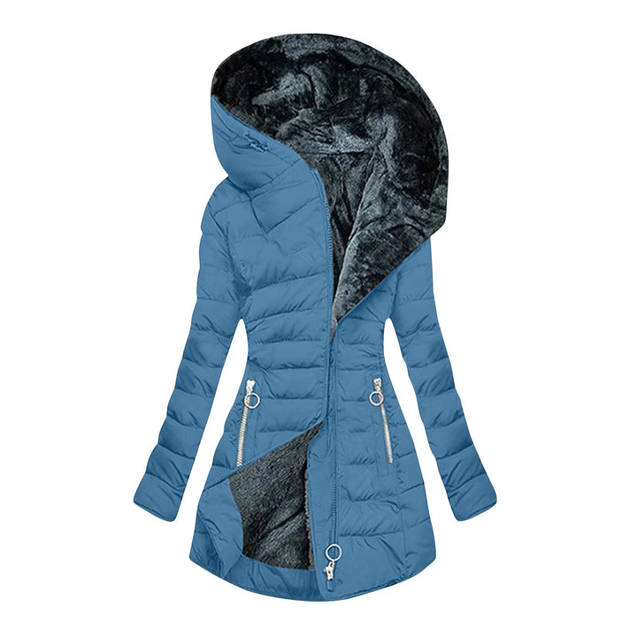 Elise Plush-Hood Longline Puffer Coat