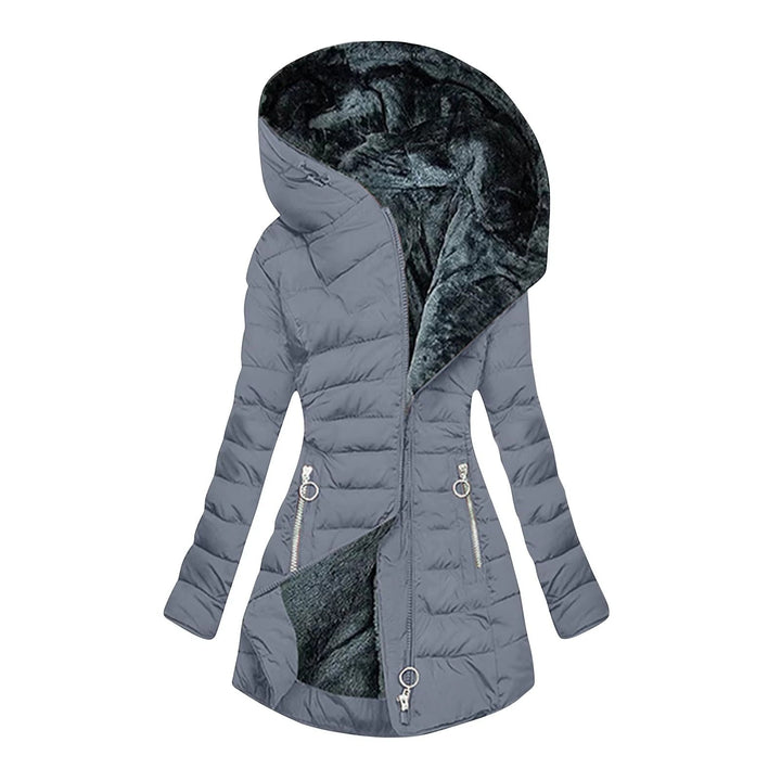 Elise Plush-Hood Longline Puffer Coat