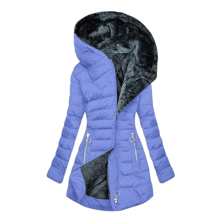 Elise Plush-Hood Longline Puffer Coat