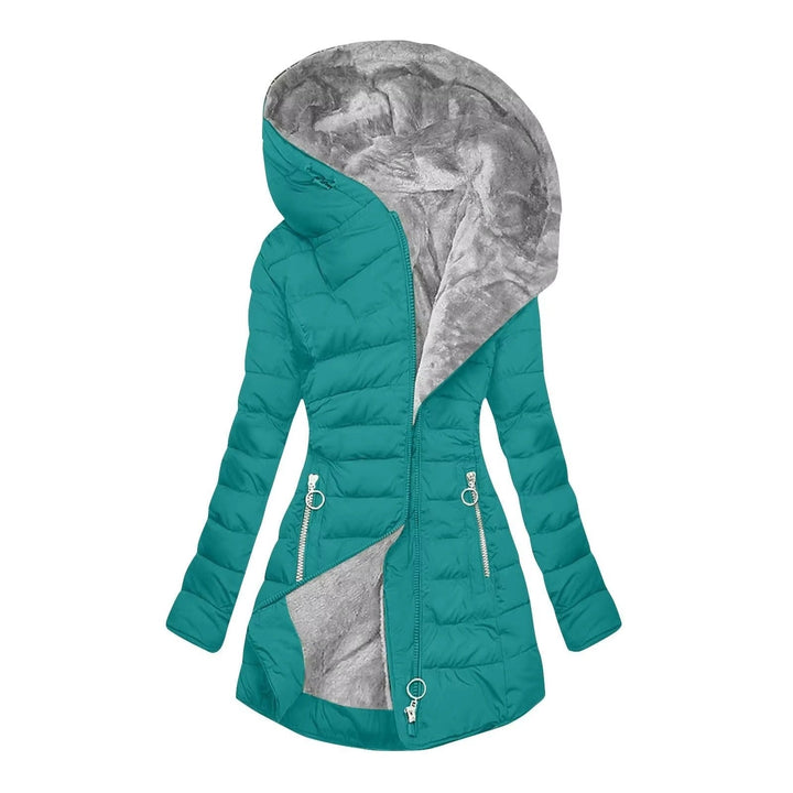 Elise Plush-Hood Longline Puffer Coat
