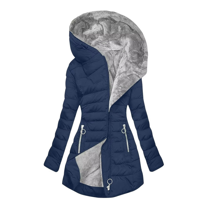 Elise Plush-Hood Longline Puffer Coat
