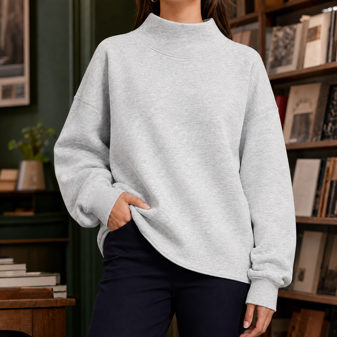 Lyca Mock Neck Relaxed Sweater
