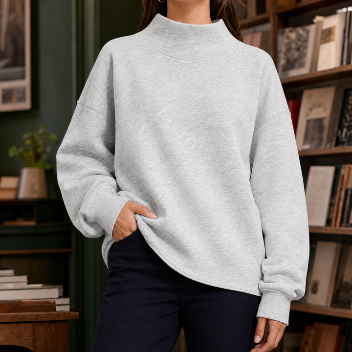 Lyca Mock Neck Relaxed Sweater