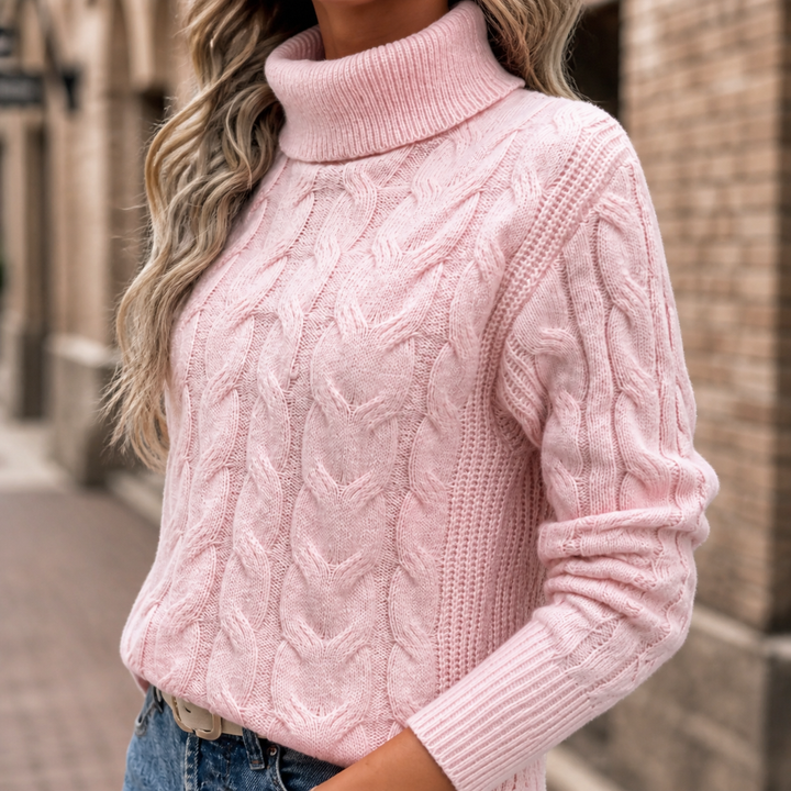 Bettina Cable Turtleneck Sweater