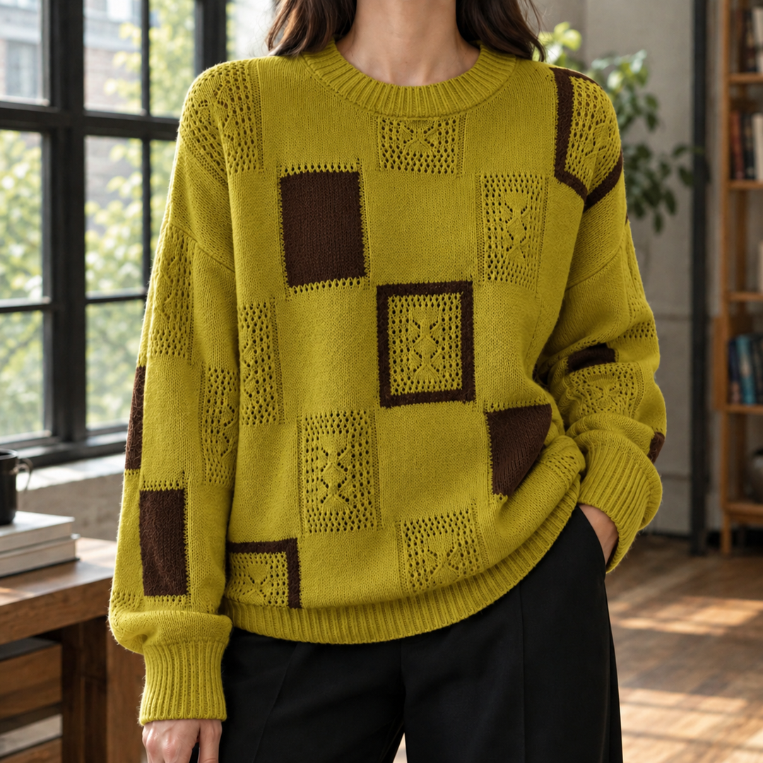 Maia Geometric Openwork Sweater