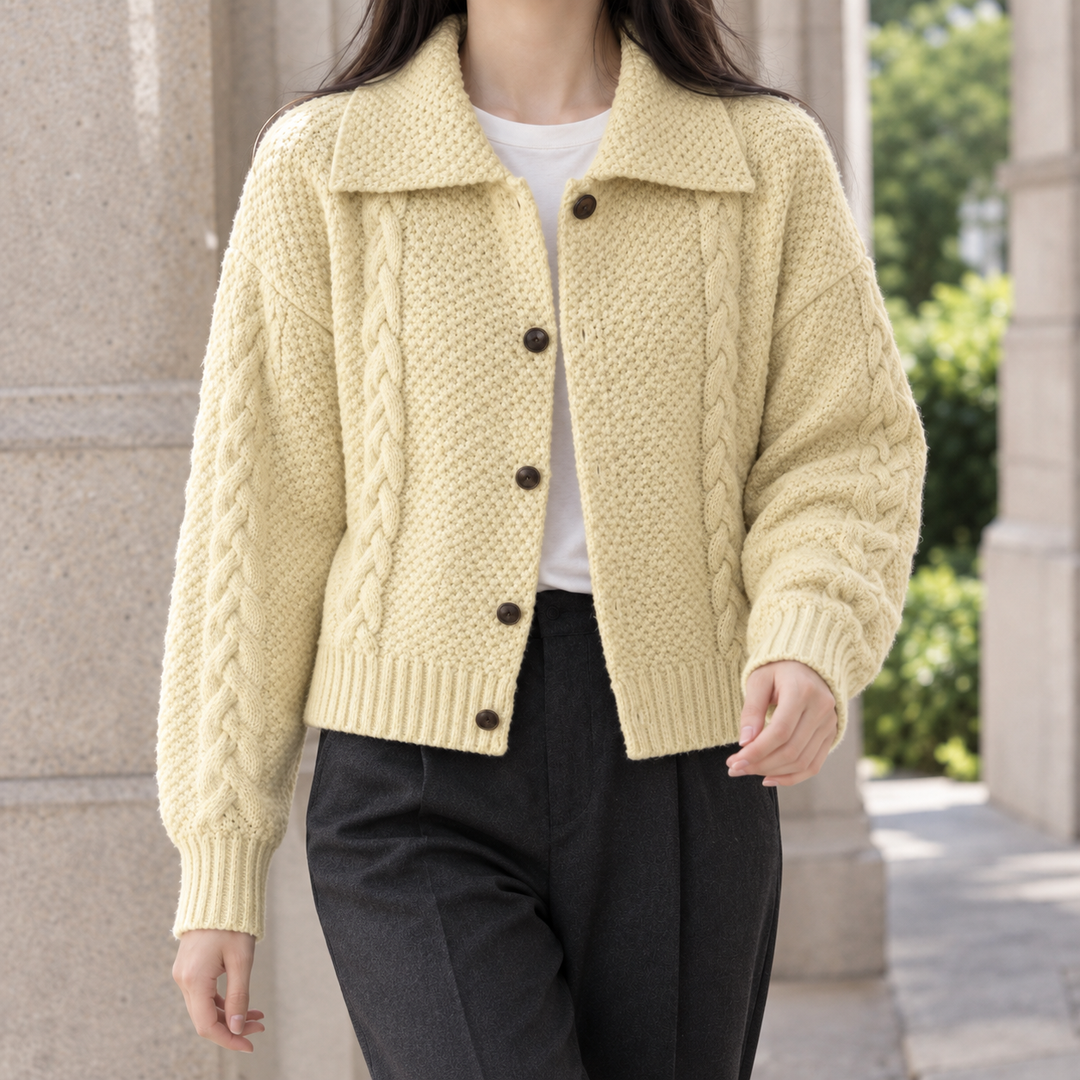 Sarah Textured Collared Button Jacket
