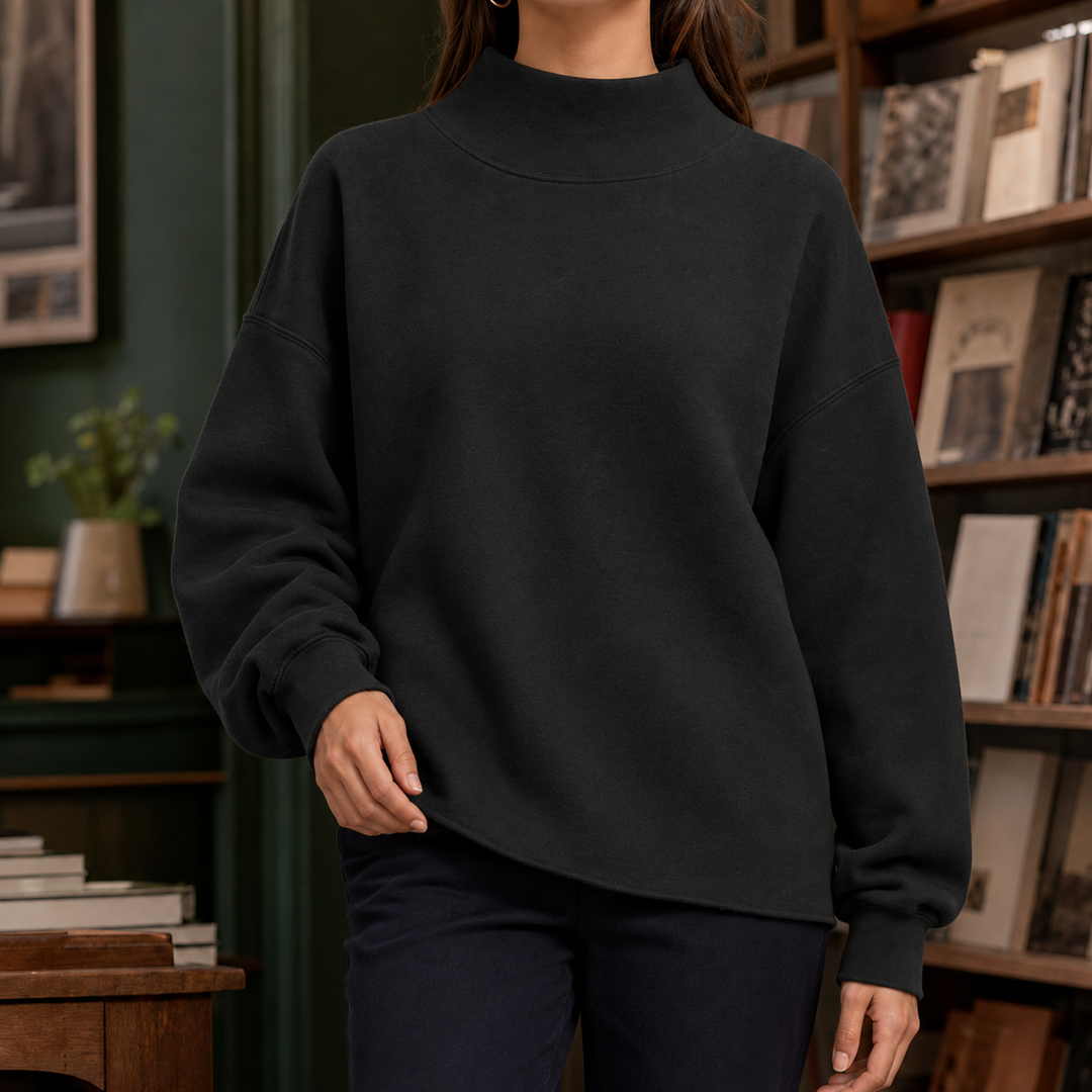 Lyca Mock Neck Relaxed Sweater