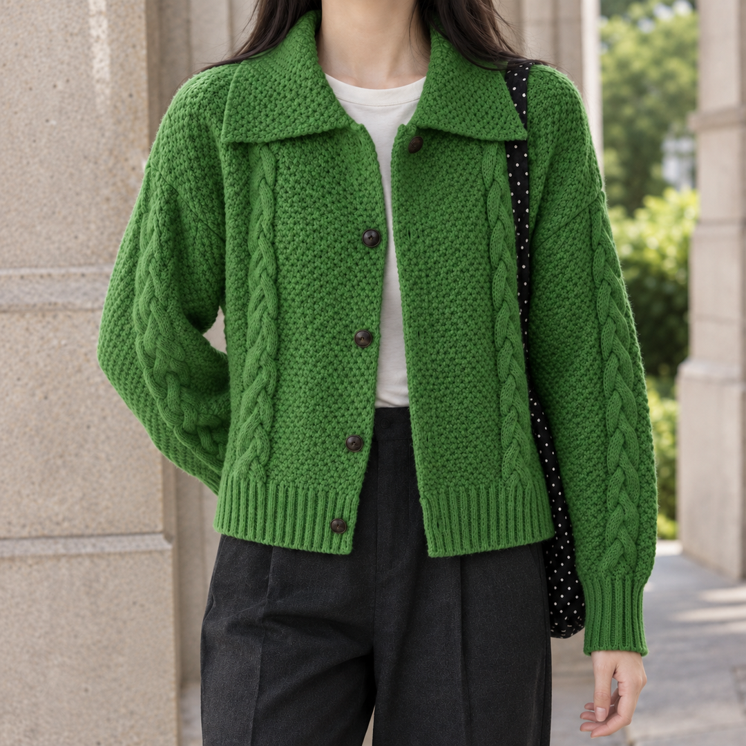 Sarah Textured Collared Button Jacket