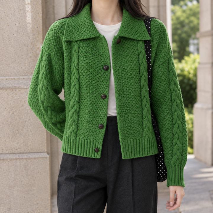 Sarah Textured Collared Button Jacket