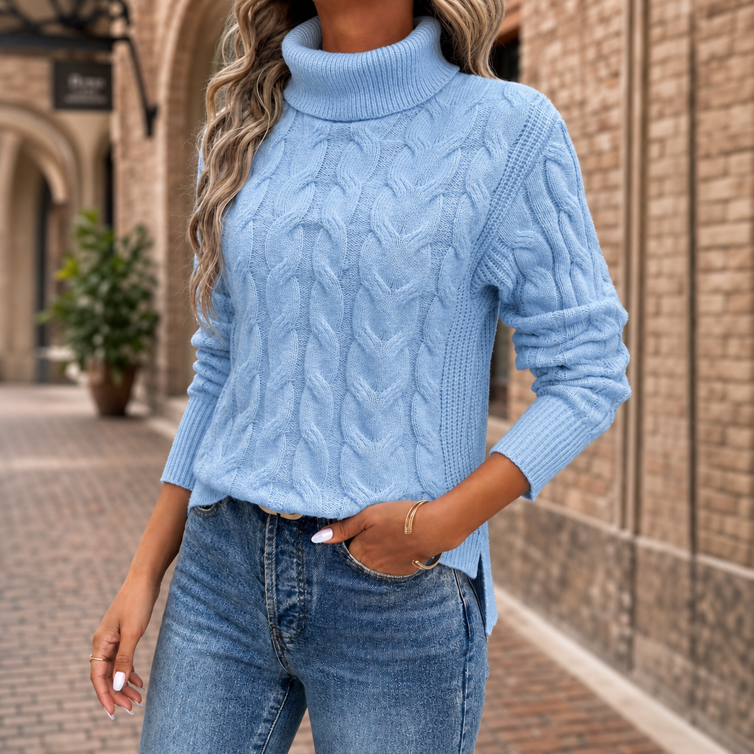 Bettina Cable Turtleneck Sweater