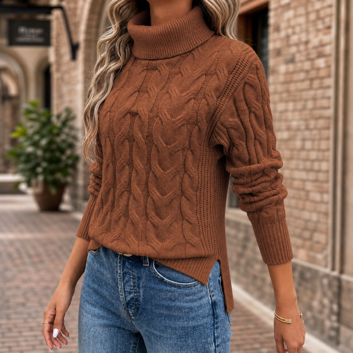 Bettina Cable Turtleneck Sweater