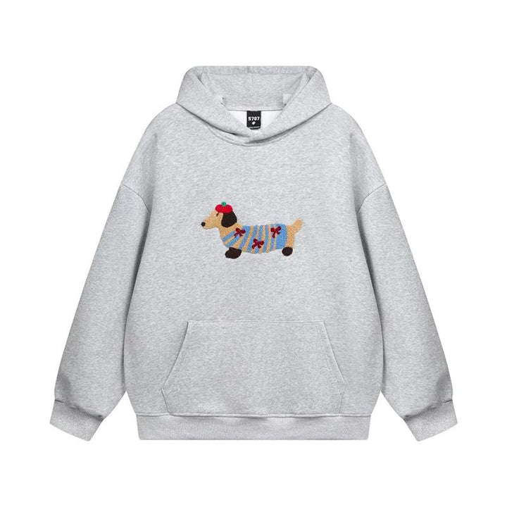 Florence Embroidered Dachshund Oversized Hoodie