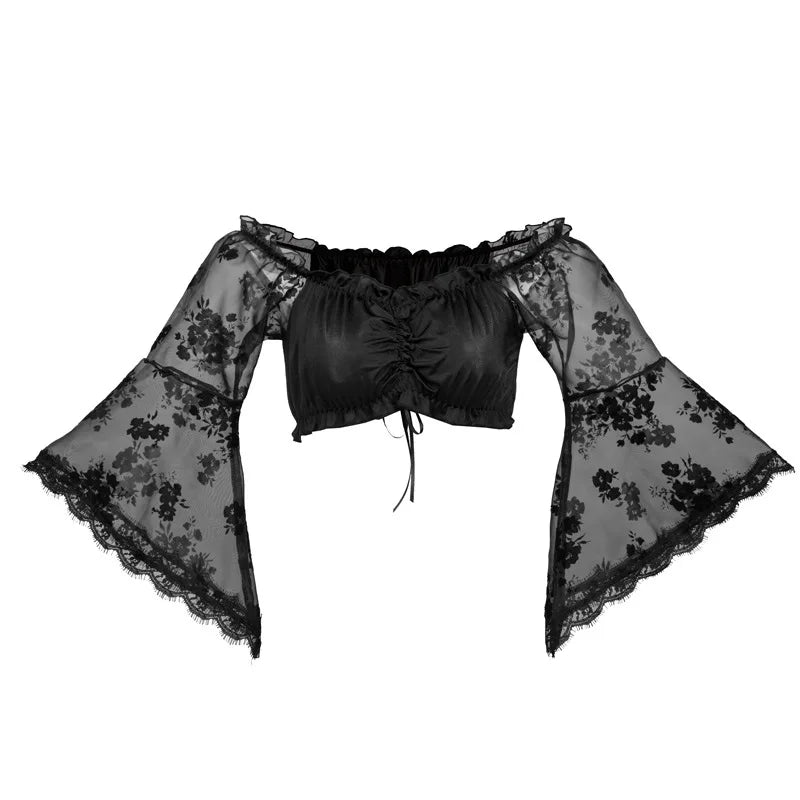 Fabienne Ruched Trim Puff Sleeve Dirndl Blouse