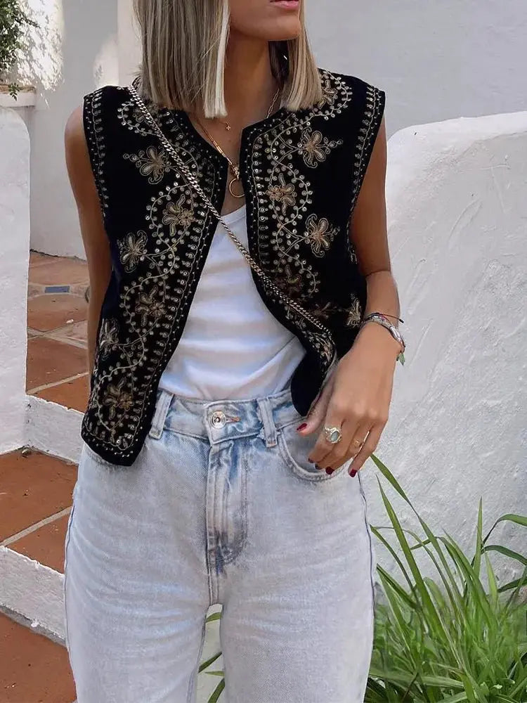 Mosie Embroidered Bohemian Vest