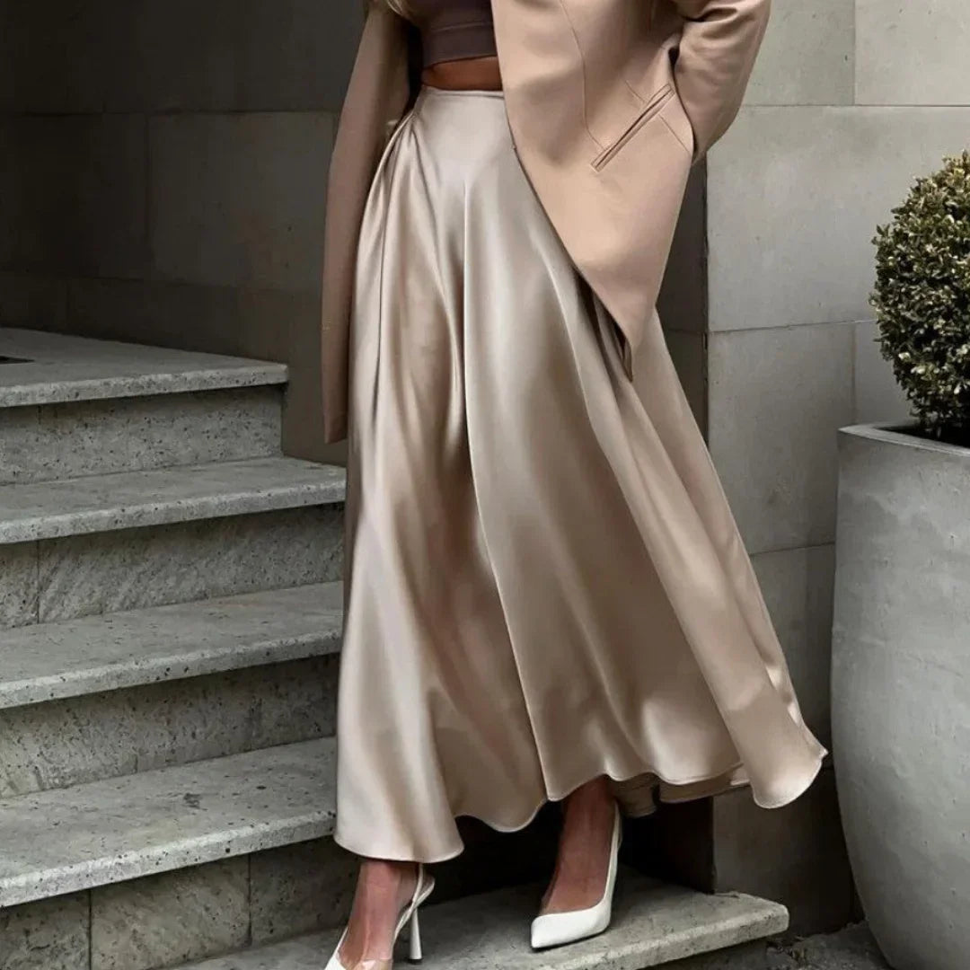 Kaia Satin High Waist Maxi Skirt